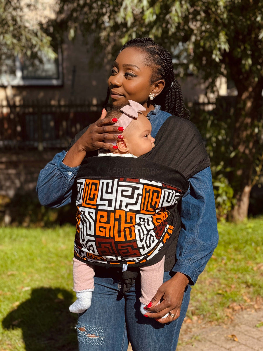 Porte-bébé écharpe de portage imprimé africain Bordeaux