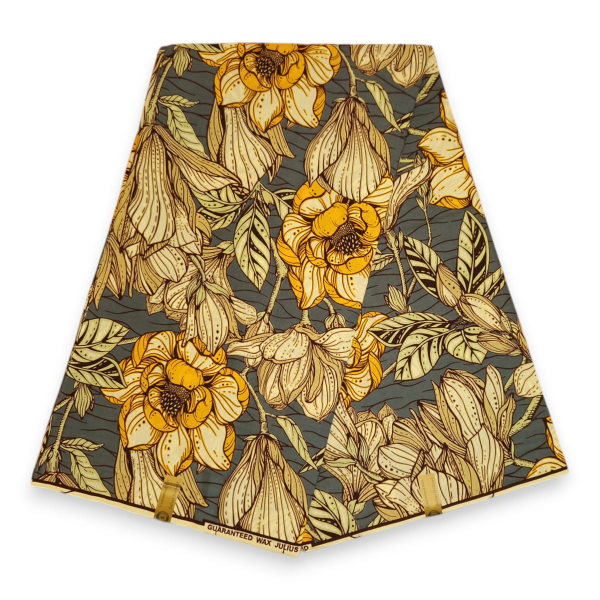 Tissu Super Wax Africain - 20 Mètres, Coton, Motif Blanc Jaune Noir, 1.15m De Large
