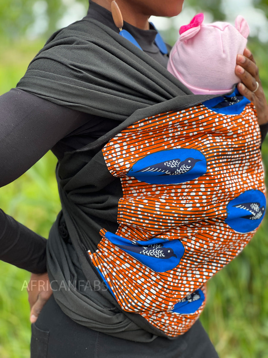 Porte-bébé / écharpe de portage imprimé africain - Marron / bleu –  AfricanFabs