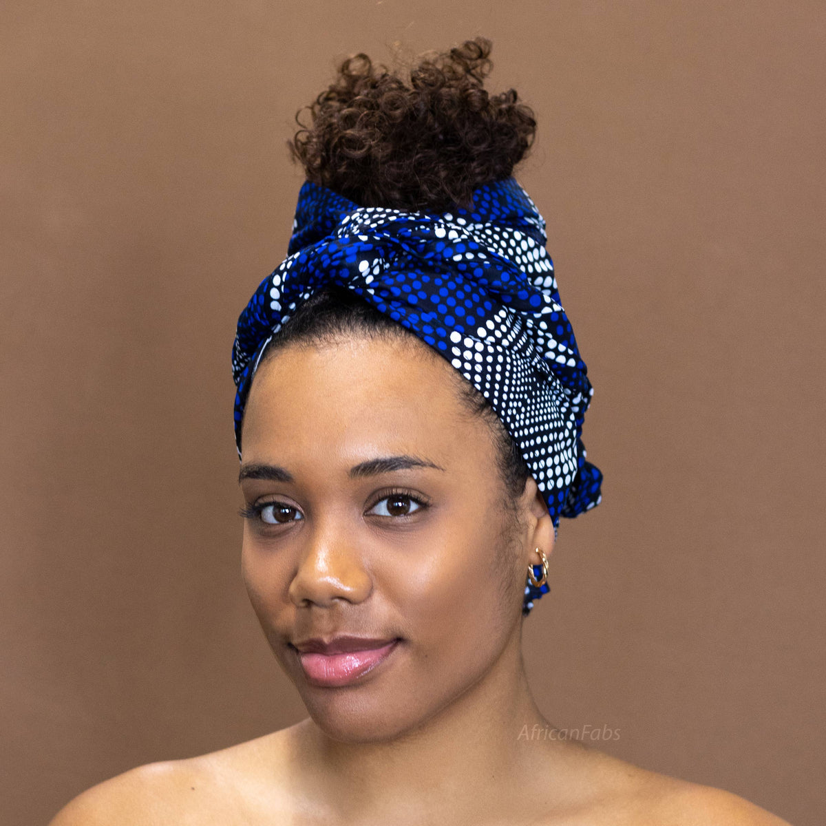 Coton Du Monde Bandeau africain Nœud 29 Marine