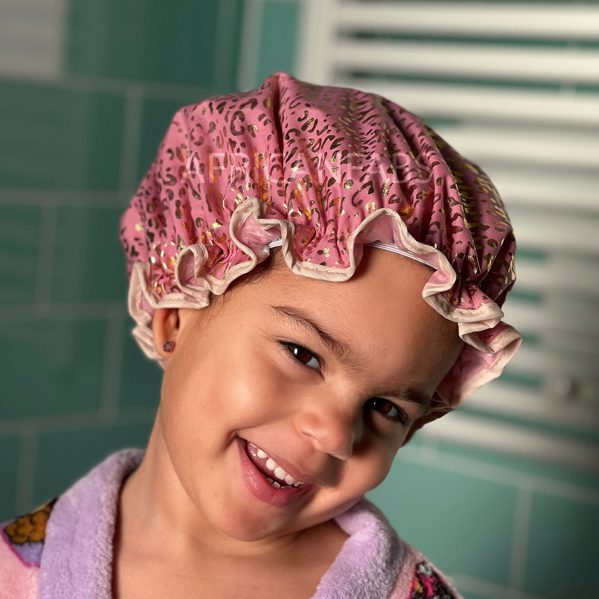 Bonnet de douche pour enfants (réutilisable) - Noir Gold Stars – AfricanFabs