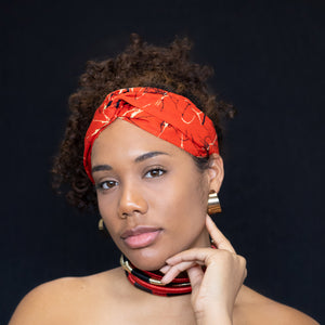 Bandeau imprimé africain - Adultes - Accessoires pour cheveux - Rouge