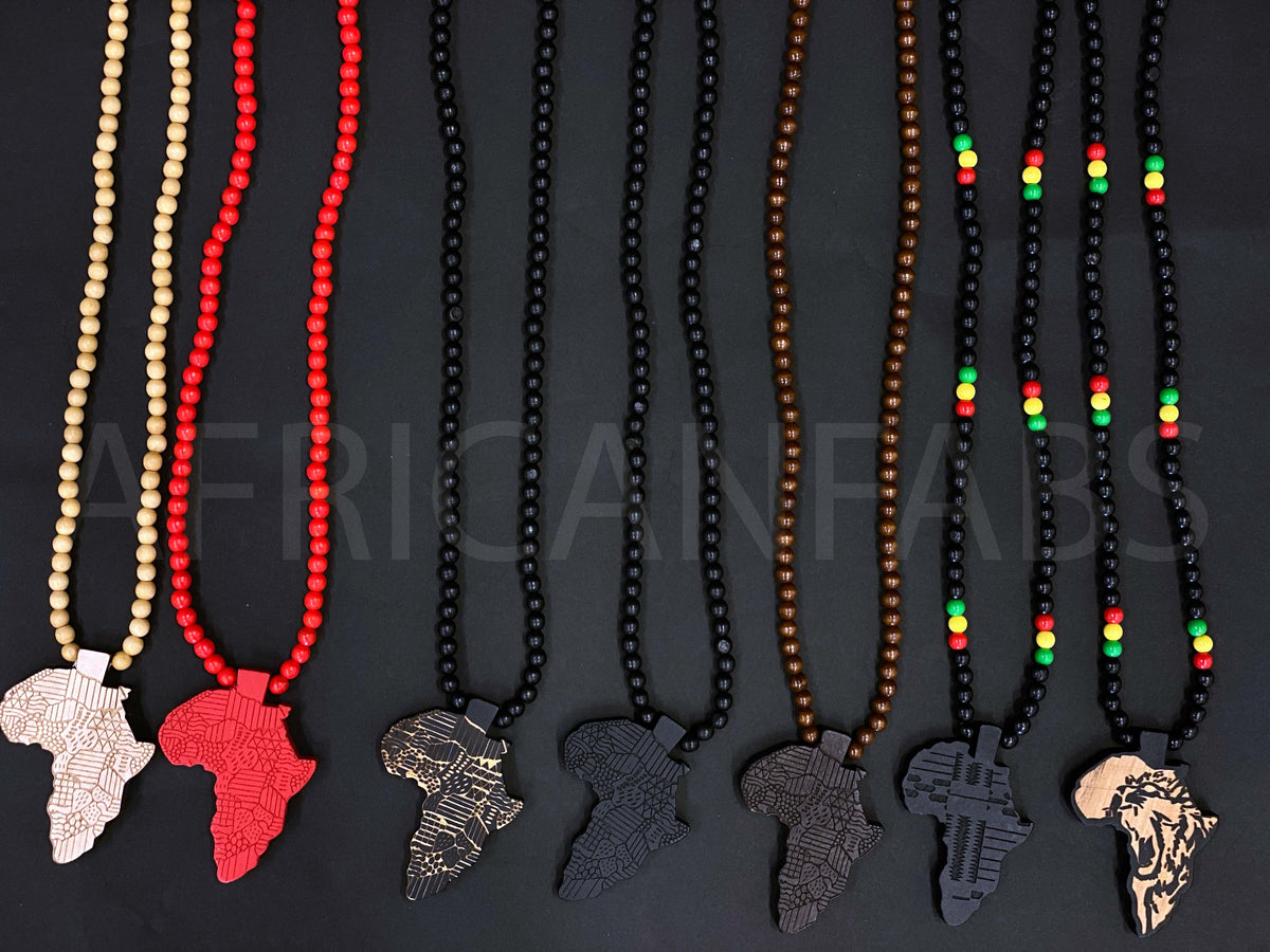 Collier Tendance En Perles De Bois N/R/J/V – Neuf Avec étiquettes – NCOB002