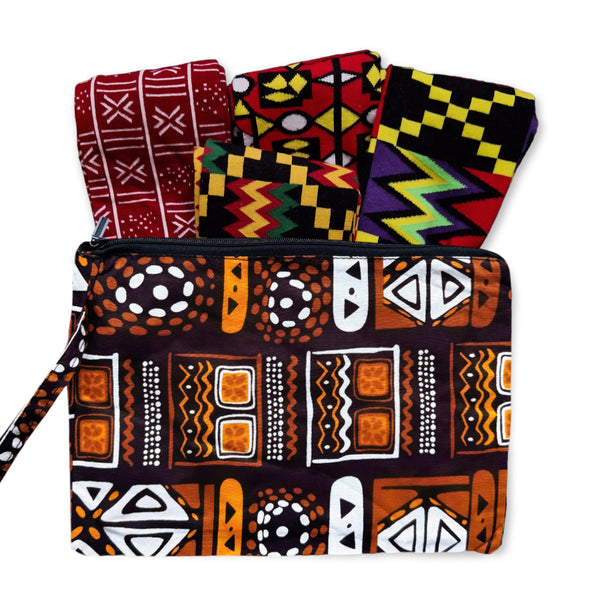Chaussettes africaines / Ensemble de chaussettes afro OWURA en pochette - Lot de 4 paires