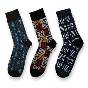 Chaussettes africaines / chaussettes afro - Lot de 3 paires