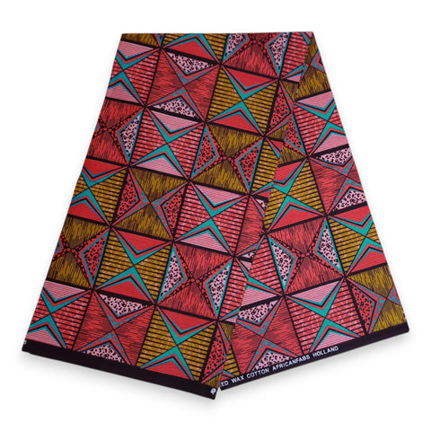 Tissu africain / tissu wax - Marron et beige African Prism - 100 % coton