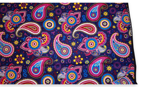 Tissu africain / tissu wax - Bleu Rose Paisley - 100 % coton