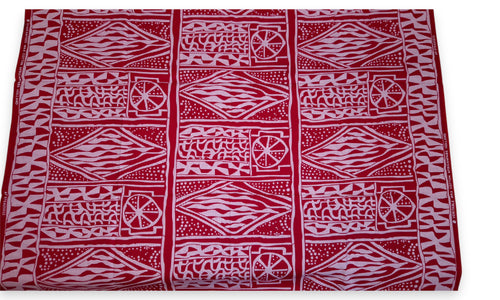 Tissu africain / tissu wax - Rouge Ndop Cameroon - 100 % coton