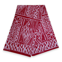 Tissu africain / tissu wax - Rouge Ndop Cameroon - 100 % coton