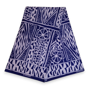 Tissu africain / tissu wax - Bleu Ndop Cameroon - 100 % coton