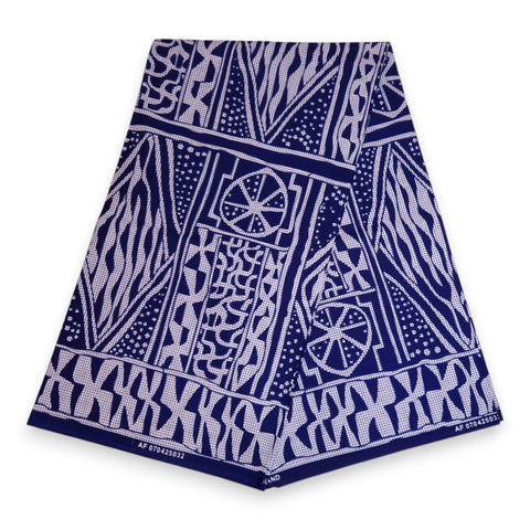 Tissu africain / tissu wax - Bleu Ndop Cameroon - 100 % coton