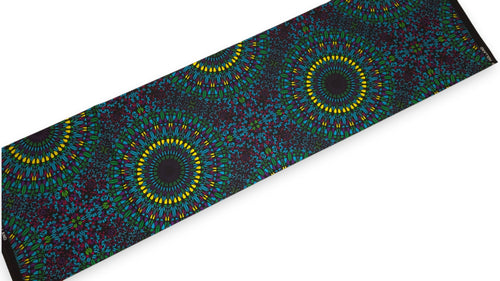 Tissu wax africain - Vert Jaune Ocean Eye - 100% coton