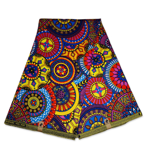 Multicolore disks - Tissu africain / tissu wax - 100% coton