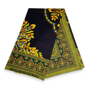 Noir Java Design - Tissu africain / tissu wax Tissu Dashiki - 100% coton
