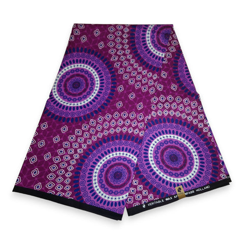 Violet Dotted Patterns - Tissu africain / tissu wax - 100% coton