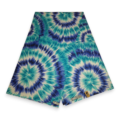 Turquoise Tie Dye - Tissu africain / tissu wax - 100% coton