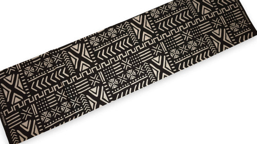 Tissu wax africain - Noir Blanc Bogolan Spirit - 100% coton