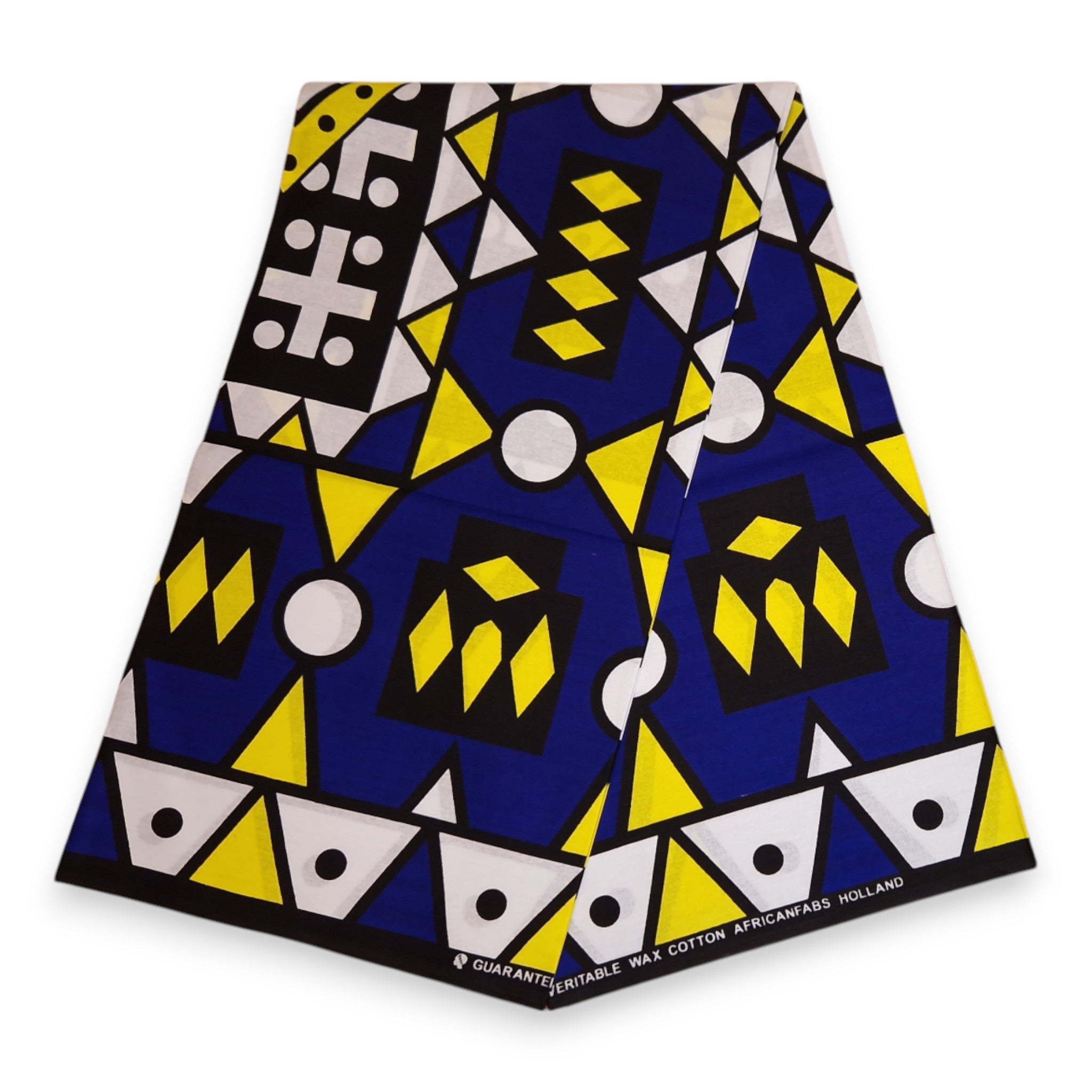 Bleu Jaune Samakaka / Samacaca (Angola) - Tissu africain / tissu wax - 100% coton