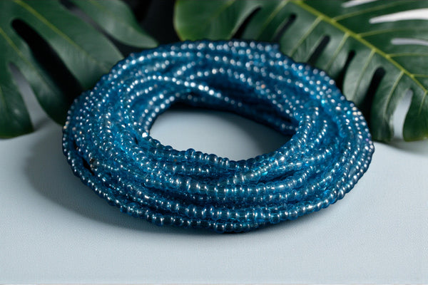 Waist Beads / Chaine de taille africaine - EDE - Bleu (élastique)