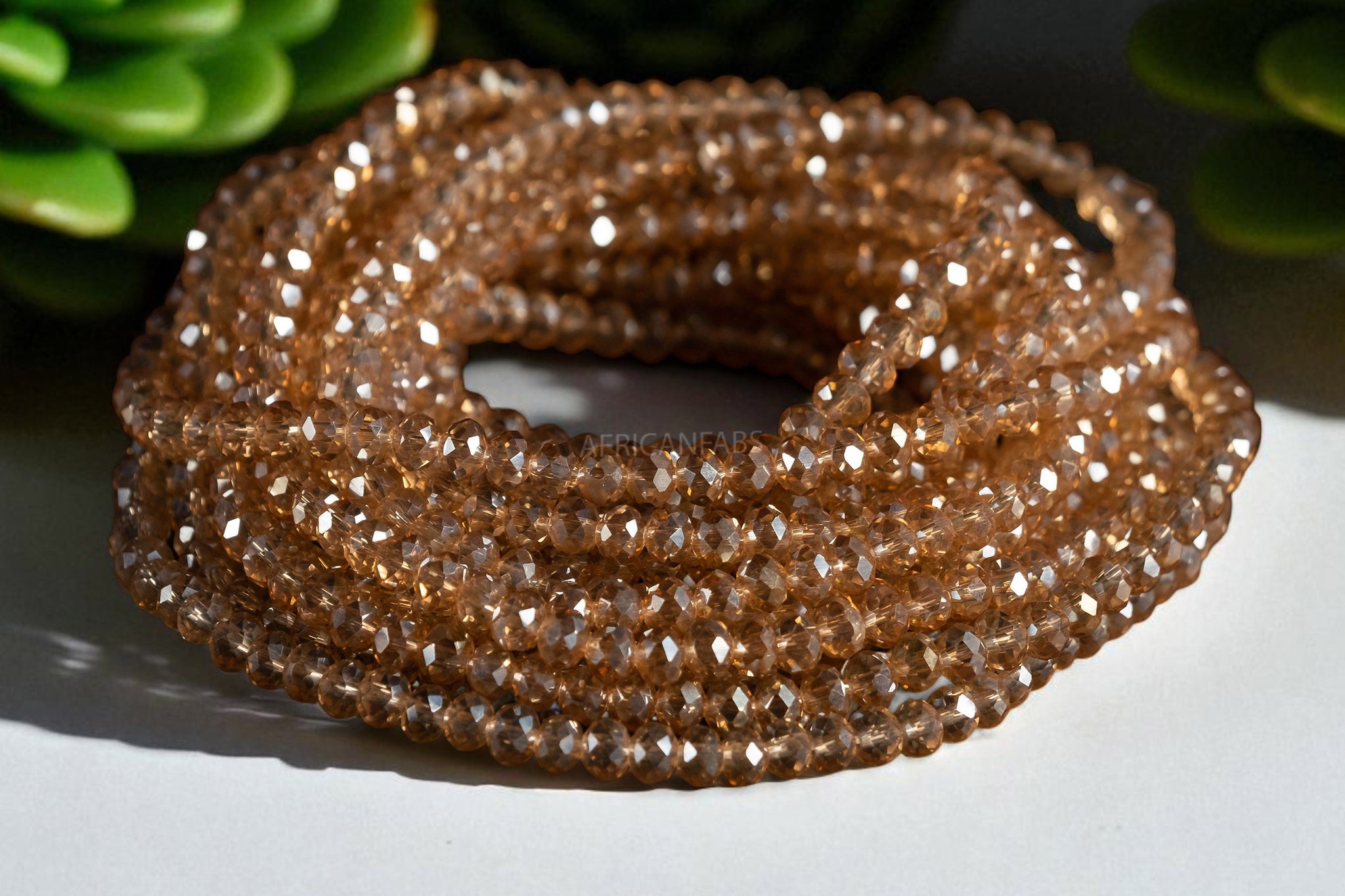Waist Beads / Chaine de taille africaine - IVIE- Cristal doré (élastique)