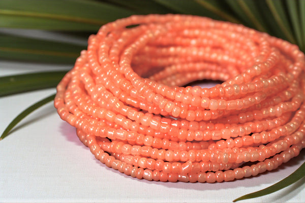 Waist Beads / Chaine de taille africaine - OSASERE -  Pêche (élastique)