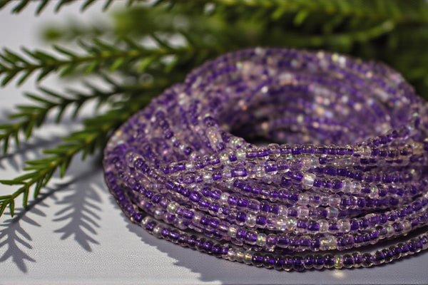 Waist Beads / Chaine de taille africaine - UYI - Violet (élastique)