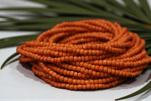 Waist Beads / Chaine de taille africaine - BENIN - Orange (élastique)