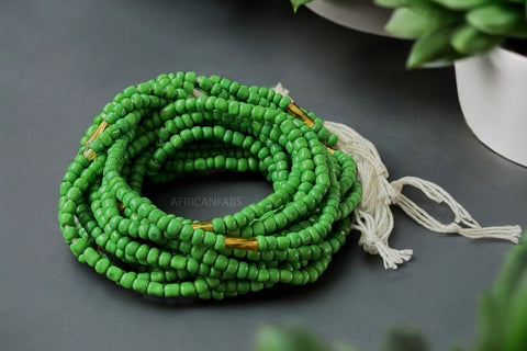 Baya Bijoux / Bine Bine / Waist Beads / Perles De Taille africaine - Abele - Vert (non élastique)