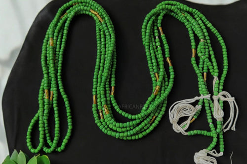 Baya Bijoux / Bine Bine / Waist Beads / Perles De Taille africaine - Abele - Vert (non élastique)