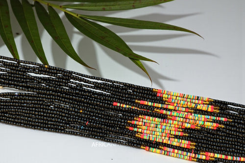 Baya Bijoux / Bine Bine / Waist Beads / Perles De Taille africaine - Ovie - Noir mix (non élastique)