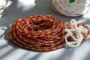 Baya Bijoux / Bine Bine / Waist Beads / Perles De Taille africaine - Bobo - Rouge / or (non élastique)