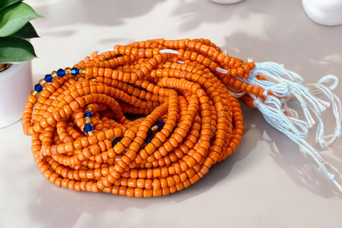  (Important : veuillez lire) Baya Bijoux / Bine Bine / Waist Beads / Perles De Taille africaine - Orange (non élastique)