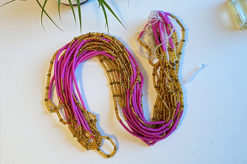 Baya Bijoux / Bine Bine / Waist Beads / Perles De Taille africaine - Kelso - Violet / or (non élastique)