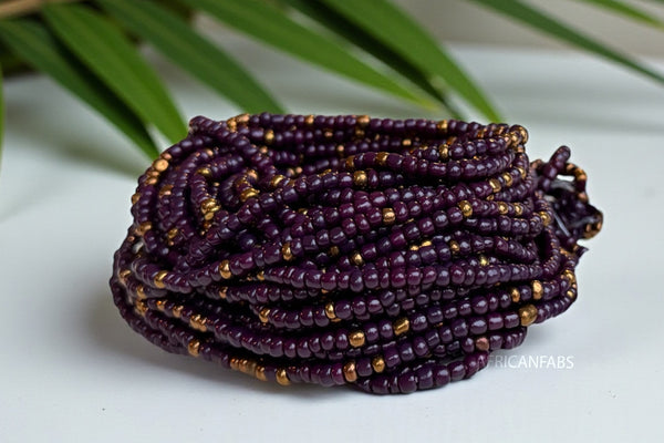 Baya Bijoux / Bine Bine / Waist Beads / Perles De Taille africaine - Abol - Violet (non élastique)
