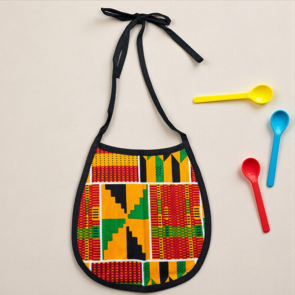 Bavoir bébé à imprimé africain - Kente (Unisexe)
