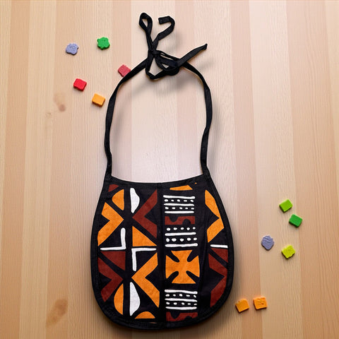 Bavoir bébé à imprimé africain - Marrón Cruz Bogolan (Unisexe)