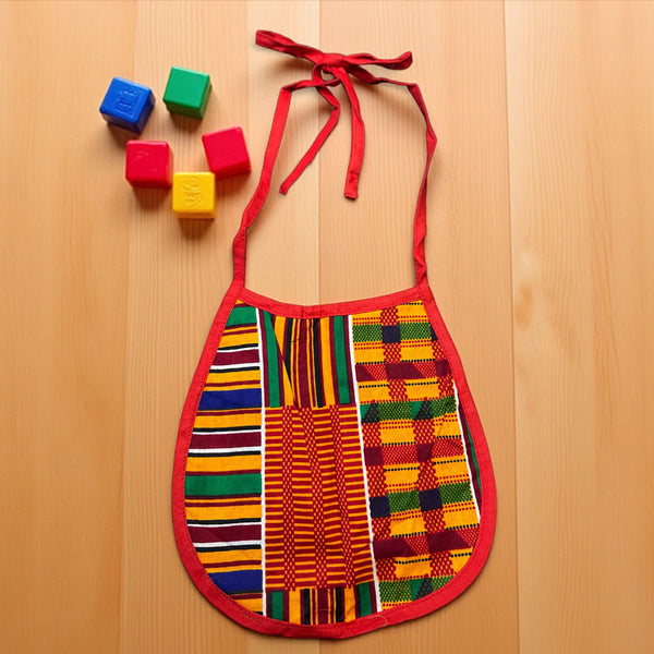 Bavoir bébé à imprimé africain - Imprimé Kente (Unisexe)