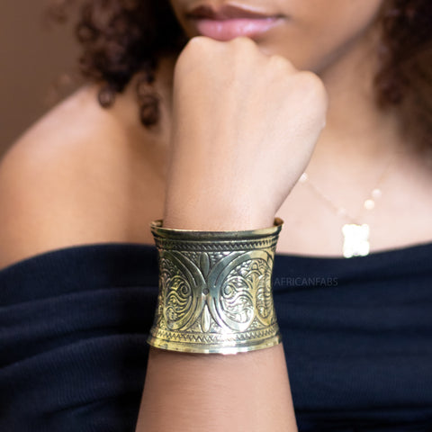 Bracelet manchette Bangle style africain - Infinity - Or