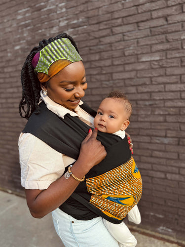 Porte-bébé / écharpe de portage imprimé africain - Orange / Jaune Speedbird