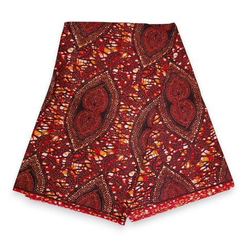 Tissu africain / tissu wax - Marron Bronze Hidden-Leaf-Relic - 100 % coton
