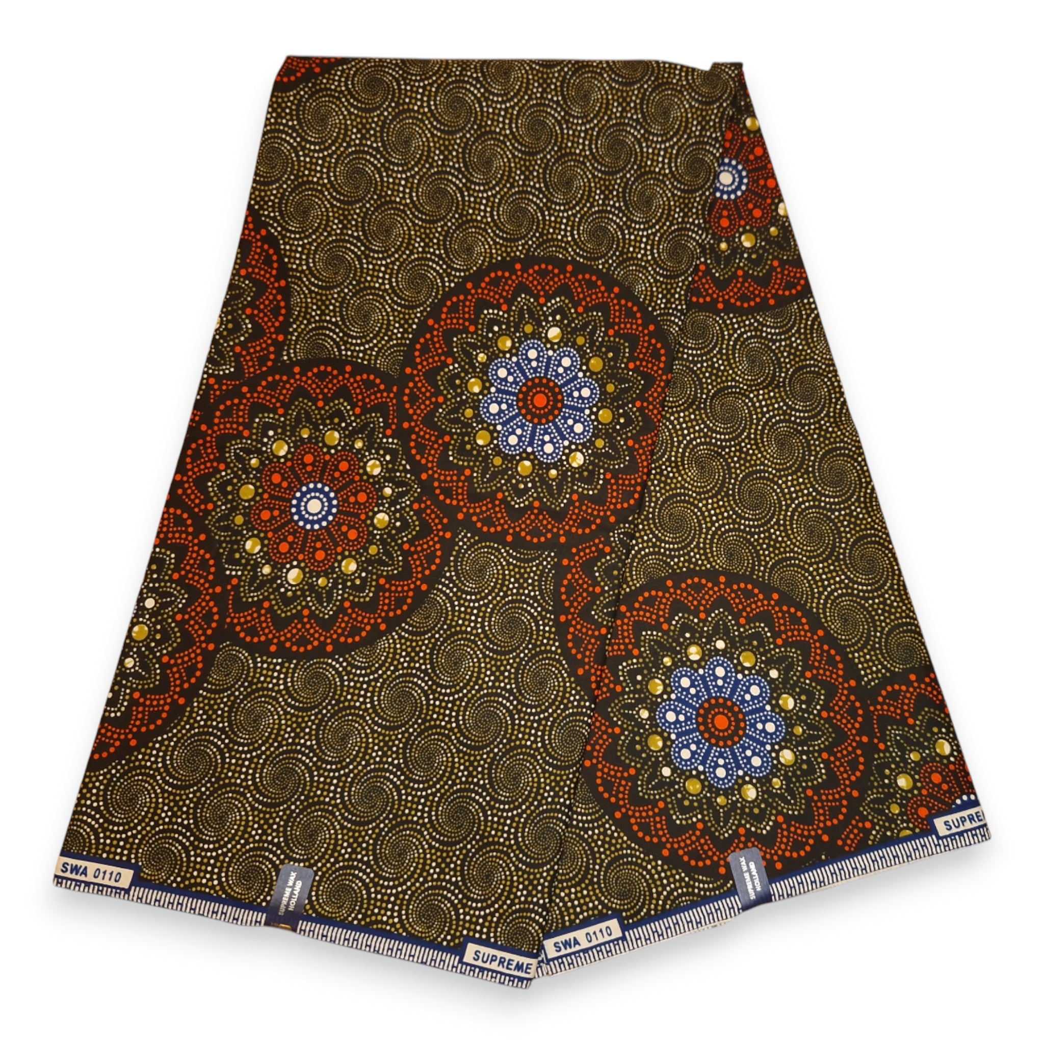 Tissu africain / tissu wax - Orange dotted print - 100 % coton