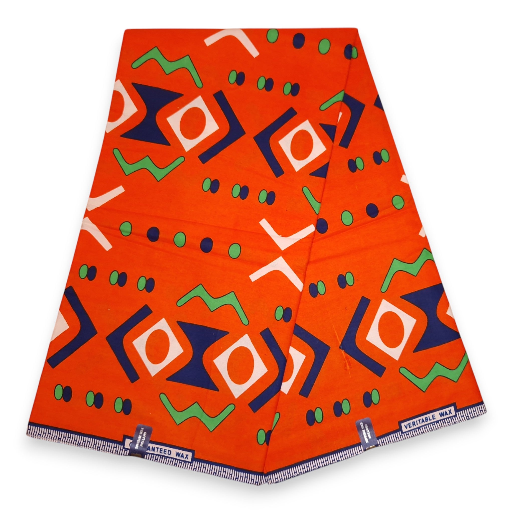 Tissu africain / tissu wax - Orange Bogolan - 100 % coton