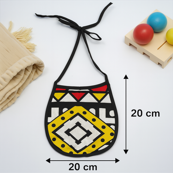 Bavoir bébé à imprimé africain - Rouge Samakaka (Unisexe)