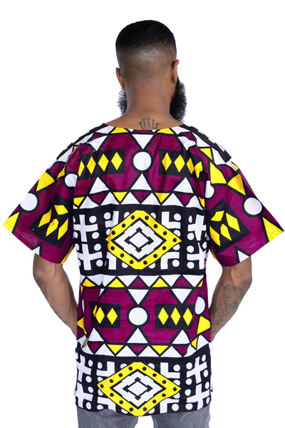 Chemise dashiki / Robe dashiki - Violet Samakaka - Top imprimé africain - Unisexe