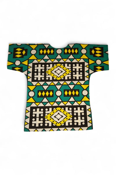 Chemise dashiki / Robe dashiki - Turquoise Jaune Samakaka - Top imprimé africain - Unisexe