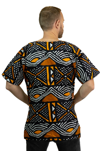 Chemise dashiki / Robe dashiki - Noir Bogolan  - Top imprimé africain - Unisexe