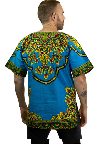 Chemise dashiki / Robe dashiki - Bleu - Top imprimé africain - Unisexe