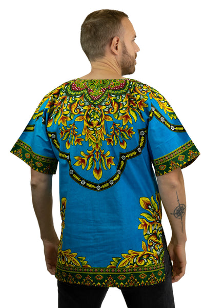 Chemise dashiki / Robe dashiki - Bleu - Top imprimé africain - Unisexe