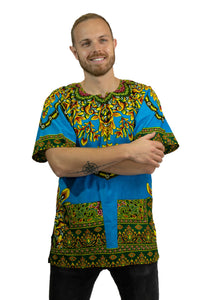 Chemise dashiki / Robe dashiki - Bleu - Top imprimé africain - Unisexe