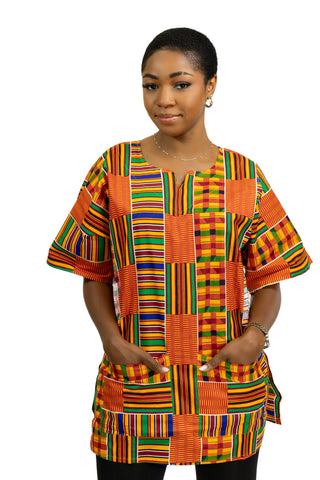 Chemise dashiki / Robe dashiki - Multicolor Kente - Top imprimé africain - Unisexe